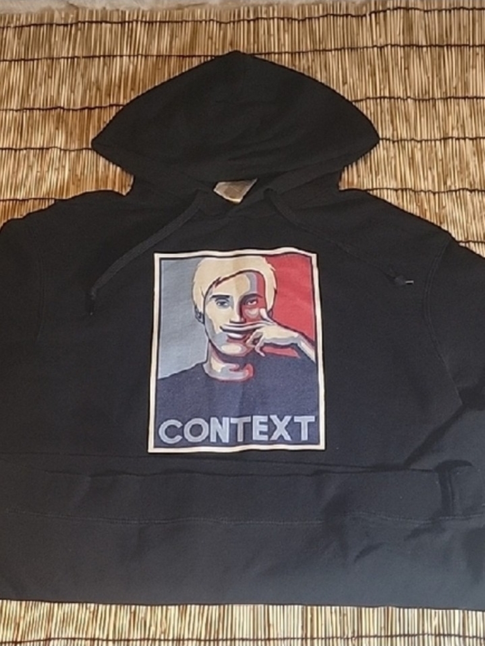 B&C Collection Graphic Hoodie "Context" Meme Parody Print Black XXL